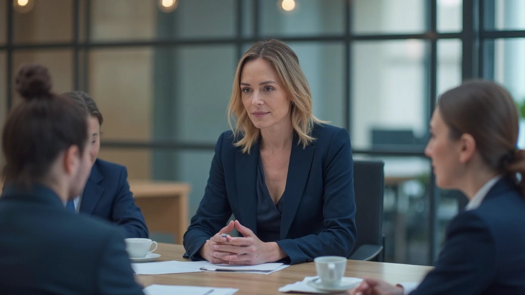 Лидер проводит встречу с командой в современном офисе